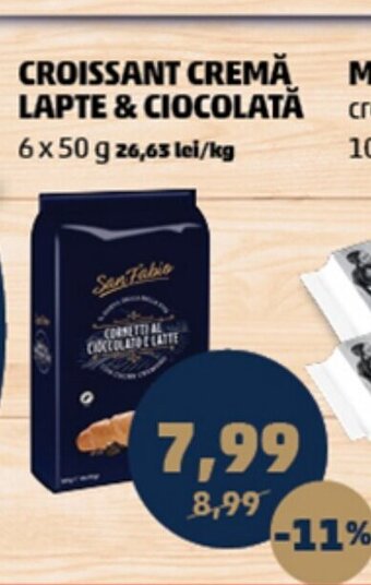 CROISSANT CREMĂ LAPTE & CIOCOLATĂ