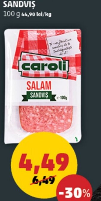Penny CAROLI SALAM SANDVIS Ofertă
