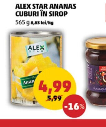 Penny ALEX STAR ANANAS CUBURI ÎN SIROP Ofertă