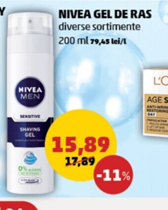 Penny NIVEA GEL DE RAS Ofertă