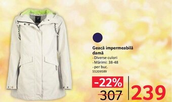 Selgros Geacă impermeabilă damă Ofertă