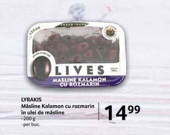 Selgros LYRAKIS Măsline Kalamon cu rozmarin în ulei de măsline Ofertă