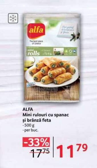 Selgros ALFA Mini rulouri cu spanac şi brânză feta Ofertă