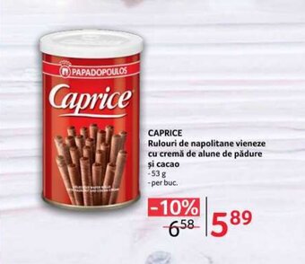 CAPRICE Rulouri de napolitane vieneze cu cremă de alune de pădure și cacao