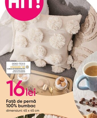 Pepco Faţă de pernă 100% bumbac 45 x 45 cm Ofertă