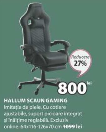 JYSK HALLUM SCAUN GAMING Ofertă