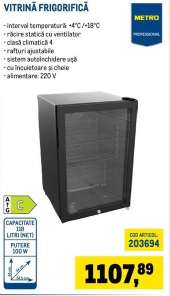 Metro VITRINĂ FRIGORIFICĂ Ofertă