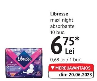 DM Libresse maxi night absorbante 10 buc. Ofertă