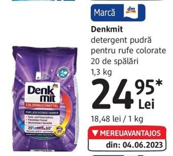 DM Denkmit detergent pudră pentru rufe colorate 20 de spălări 1,3 kg Ofertă