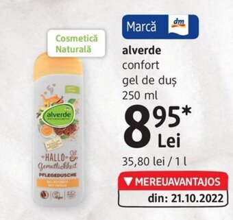 DM alverde confort gel de duş 250 ml Ofertă
