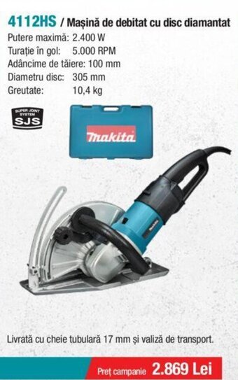 Makita 4112HS / Maşină de debitat cu disc diamantat Ofertă