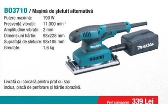Makita BO3710 / Maşină de șlefuit alternativă Ofertă