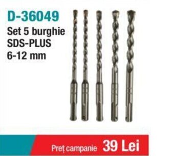 Set 5 burghie SDS-PLUS 6-12 mm