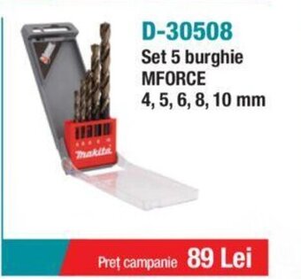D-30508 Set 5 burghie MFORCE 4, 5, 6, 8, 10 mm