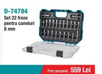 Makita D-74784 Set 22 freze pentru caneluri 8 mm Ofertă
