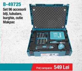 Set 96 accesorii biți, tubulare, burghie, cutie Makpac