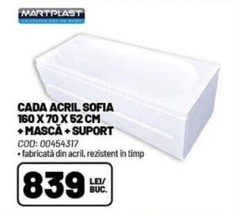 Ambient CADA ACRIL SOFIA 160 X 70 X 52 CM +MASCĂ+ SUPORT Ofertă