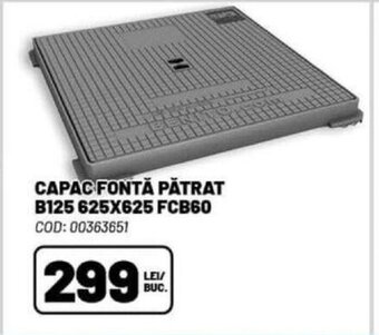 CAPAC FONTĂ PĂTRAT B125 625X625 FCB60