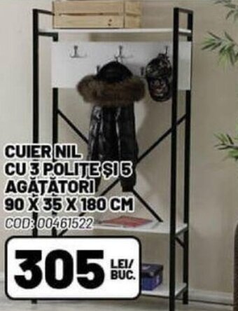CUIER NIL CU 3 POLITE $15 AGATATORI 90 X 35 X 180 CM COD: 00461522