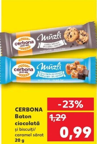 Kaufland CERBONA Baton ciocolată şi biscuiţi/ caramel sărat Ofertă