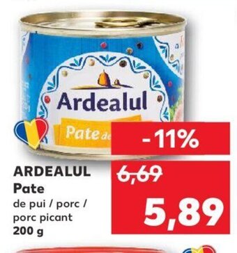 Kaufland ARDEALUL Pate de pui / porc / porc picant 200 g Ofertă