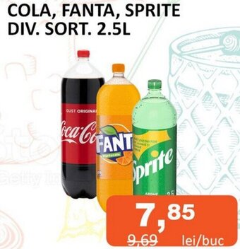 Unicarm COLA, FANTA, SPRITE DIV. SORT. 2.5L Ofertă