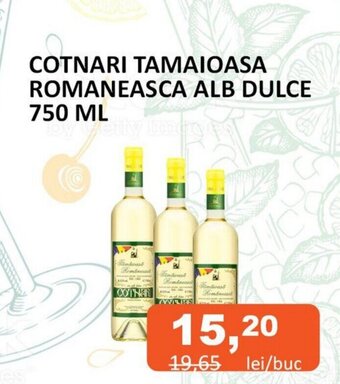COTNARI TAMAIOASA ROMANEASCA ALB DULCE 750 ML
