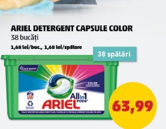 Penny ARIEL DETERGENT CAPSULE COLOR 38 bucăți Ofertă