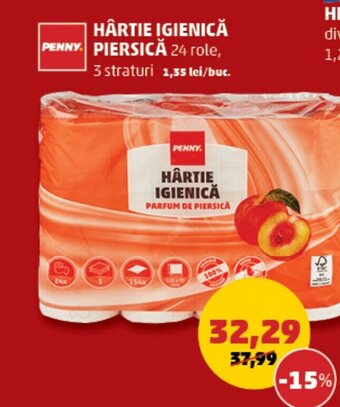 Penny HÂRTIE IGIENICĂ PIERSICĂ Ofertă