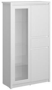 Favi Vitrina alba erden, cu 3 usi si un sertar, 85.6x36.2x153 cm Ofertă