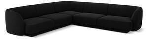 Favi Coltar modular miley cu tapiterie din catifea, negru Ofertă