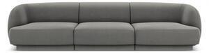 Favi Canapea modulara miley cu 3 locuri si tapiterie din catifea, gri deschis Ofertă