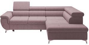 Favi Coltar monk l, sezlong dreapta, stofa catifelata roz prafuit - riviera Ofertă