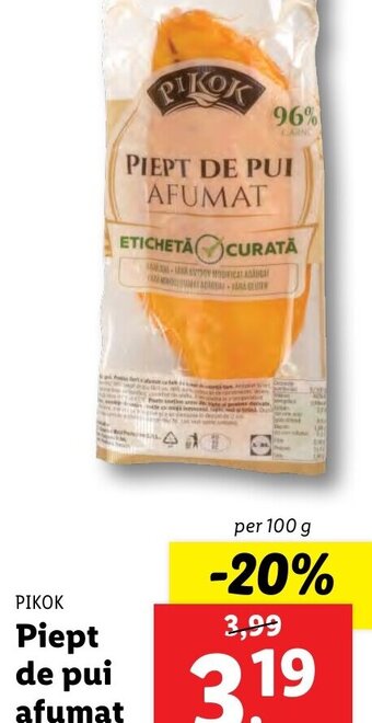 Lidl Piept de pui afumat Ofertă