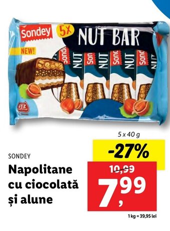 Lidl Napolitane cu ciocolată şi alune Ofertă