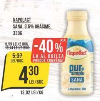 Mega Image NAPOLACT SANA, 3.5% GRASIME. 3300 Ofertă