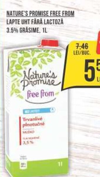 NATURE'S PROMISE FREE FROM LAPTE UHT FÄRÄ LACTOZĂ 3.5% GRĂSIME. IL