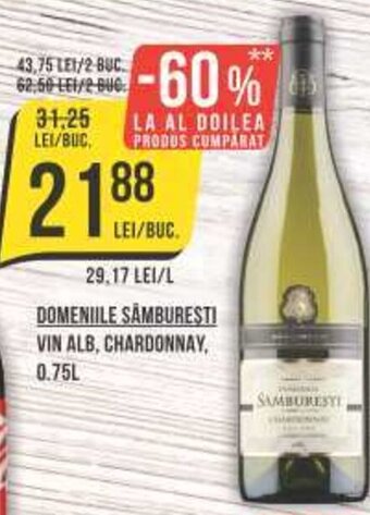 DOMENIILE SAMBURESTI VIN ALB, CHARDONNAY, 0.75L