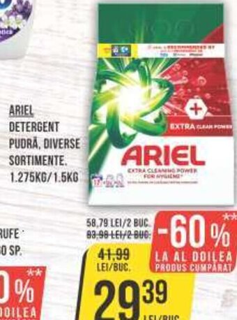 Mega Image ARIEL DETERGENT LICHID PENTRU RUFE MOUNTAIN SPRING/COLOR, 60 SP. Ofertă