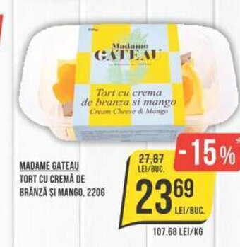 Mega Image TORT CU CREMĂ DE BRÂNZĂ ȘI MANGO, 2206 Ofertă