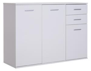 Favi Dulapior cu 3 usi si 2 sertare in lemn granulat, alb, 106x35x76cm homcom | aosom ro Ofertă