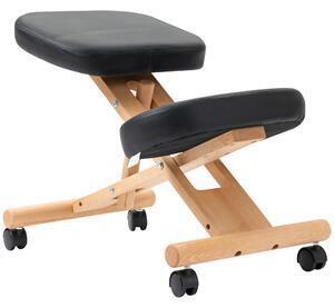 Favi Scaun pentru casa si birou cu roti, inaltime reglabila, design ergonomic si captuseala din spuma, 43x67x64-70cm, negru vinset Ofertă