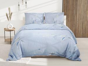 Favi Lenjerie de pat din microfibra culoare albastru damir + husa de perna 40x50 cm gratuit Ofertă