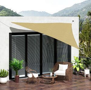 Favi Outsunny cort parasolar triunghiular anti uv bej, 5x5x5m Ofertă