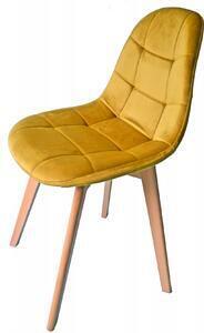 Favi Scaun velur classic culoare muștar, stilul scandinav Ofertă
