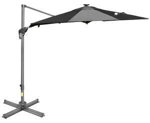 Favi Umbrela de gradina outsunny sau terasa iluminatie led si panou solar, gri | aosom ro Ofertă