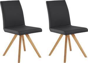 Favi Set 2 scaune rio negru piele ecologica 46/63/91 cm Ofertă