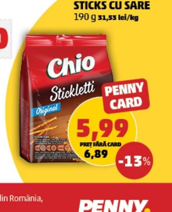 Penny CHIO STICKLETTI STICKS CU SARE Ofertă