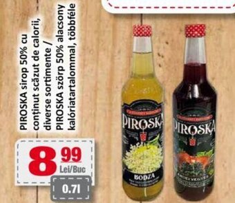 CBA PIROSKA sirop 50% cu conţinut scăzut de calorii, diverse sortimente / PIROSKA szörp 50% alacsony kalóriatartalommal, többféle Ofertă