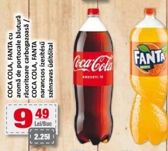 CBA COCA COLA, FANTA cu aromă de portocale băutură răcoritoare carbogazoasă / COCA COLA, FANTA narancsos ízesítésű Ofertă